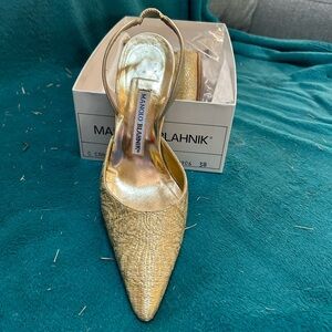 Manolo Blahnik Gold Women's Shoes